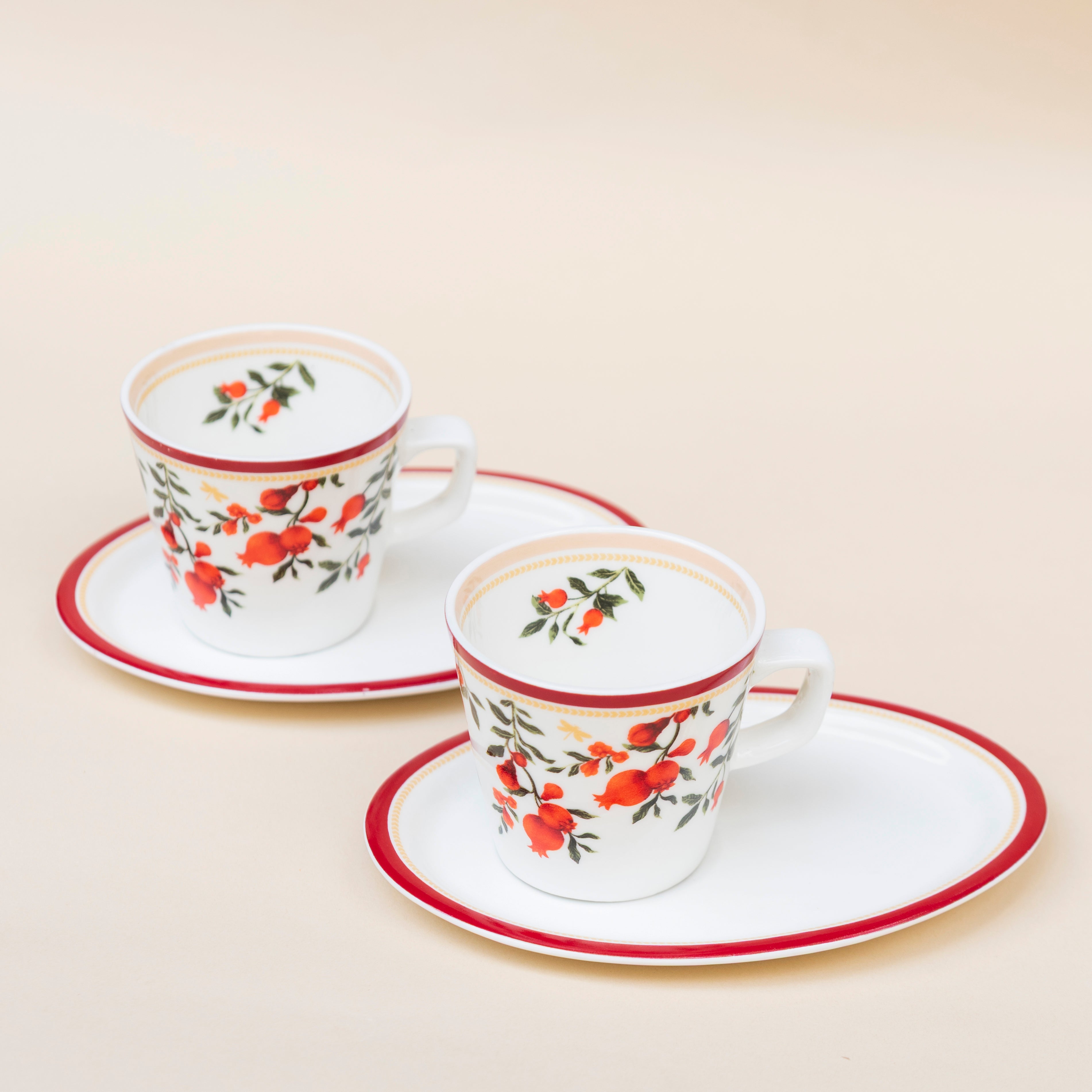Anaar - Set of 2 Oval Cup with Saucer