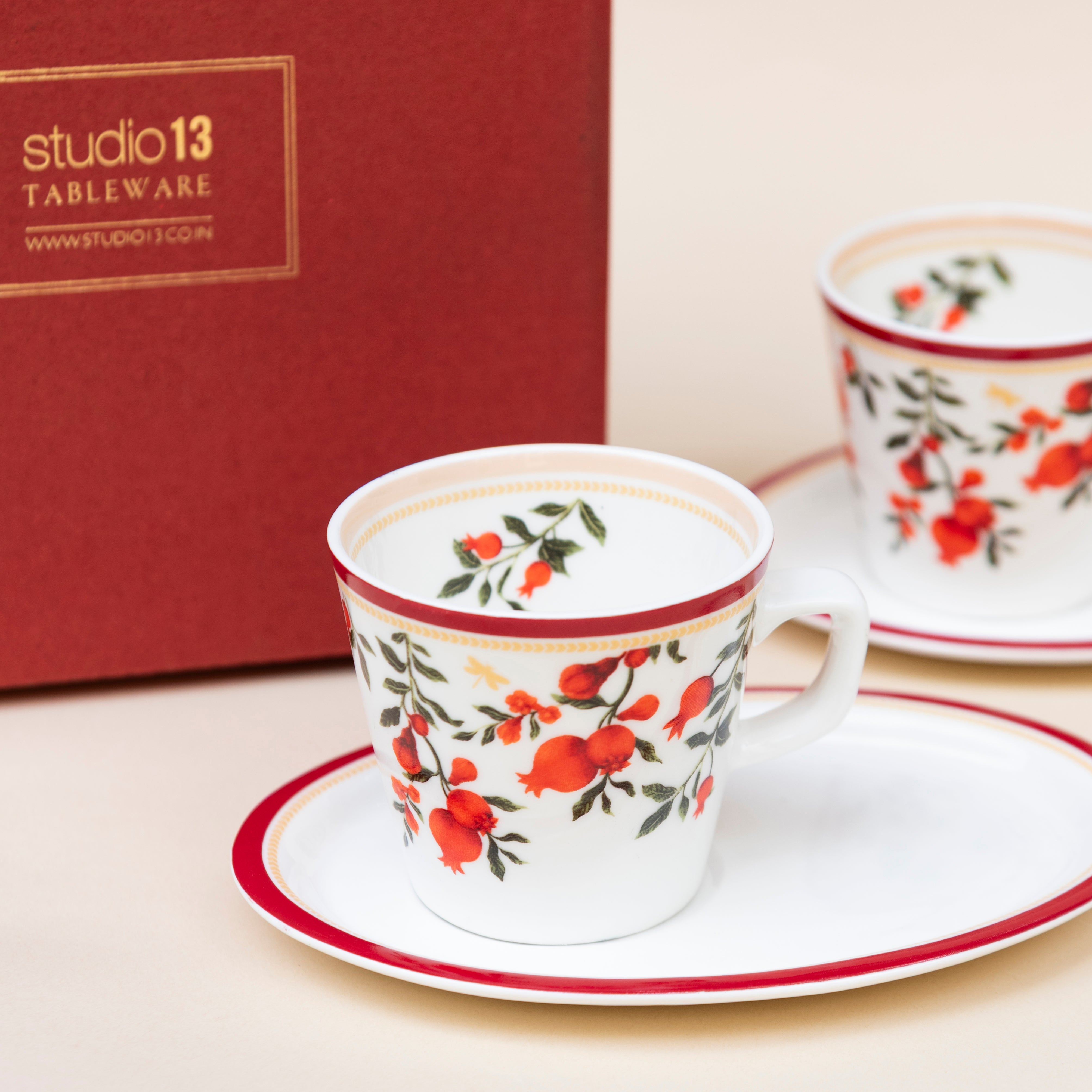 Anaar - Set of 2 Oval Cup with Saucer