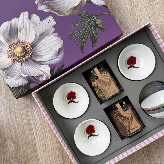 4 bowls & 2 Bruijn Lilac Gift Box