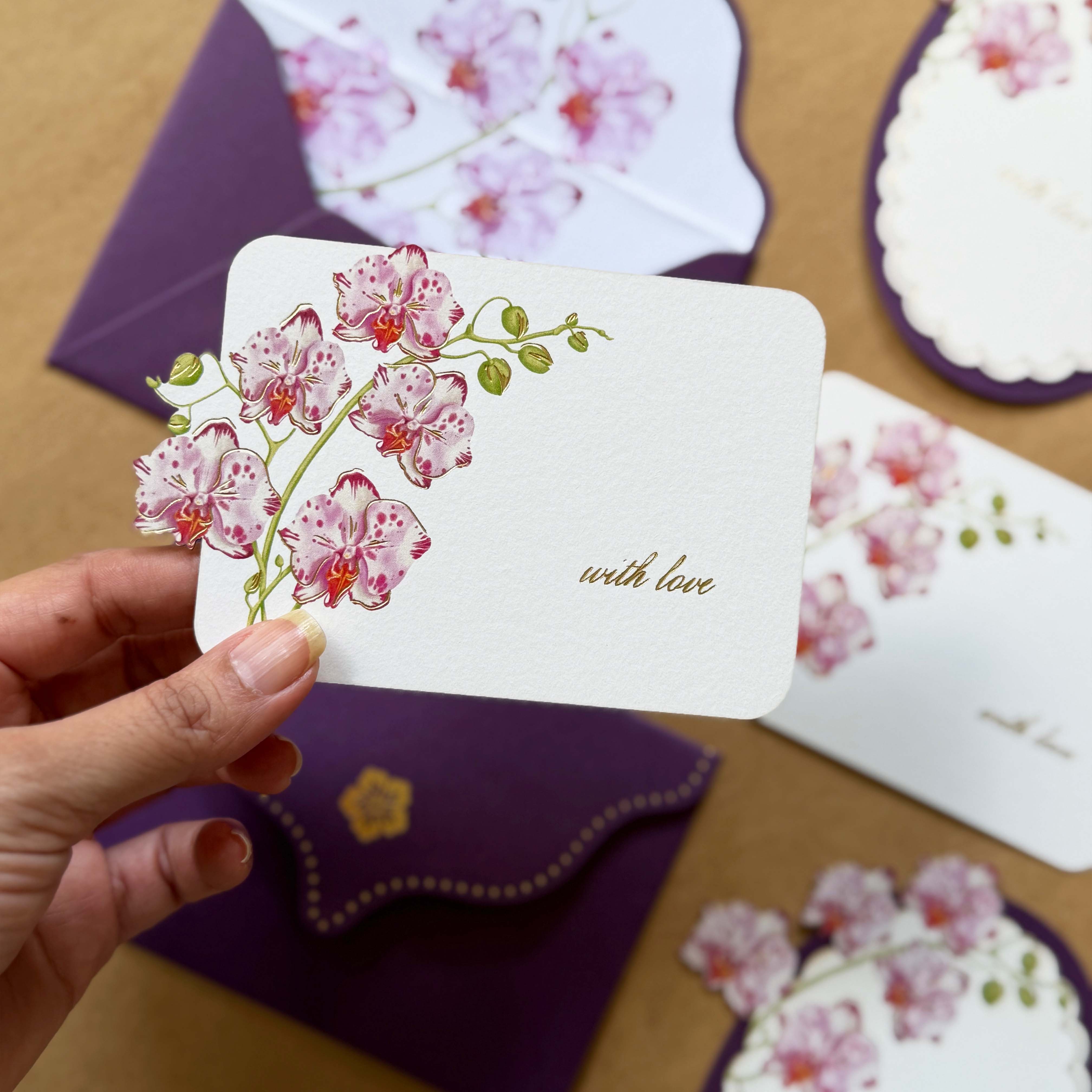 Orchid Stationery Set
