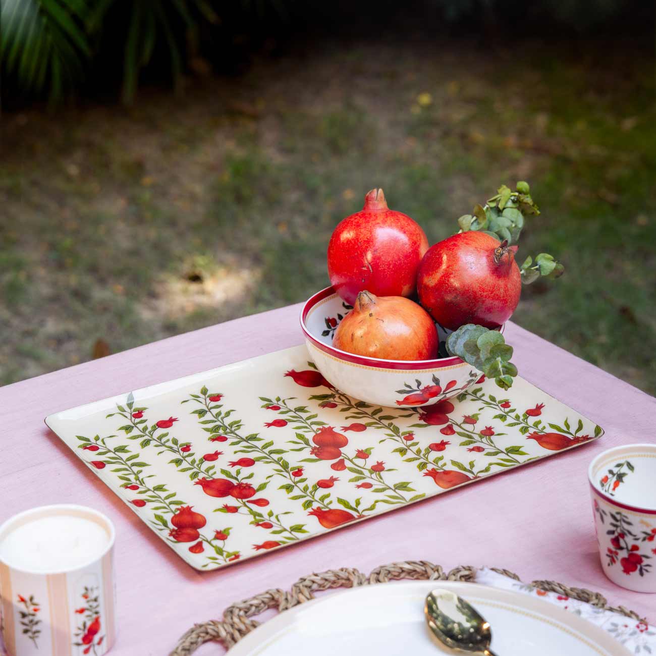 Anaar Metal Tray Set – Set of 3