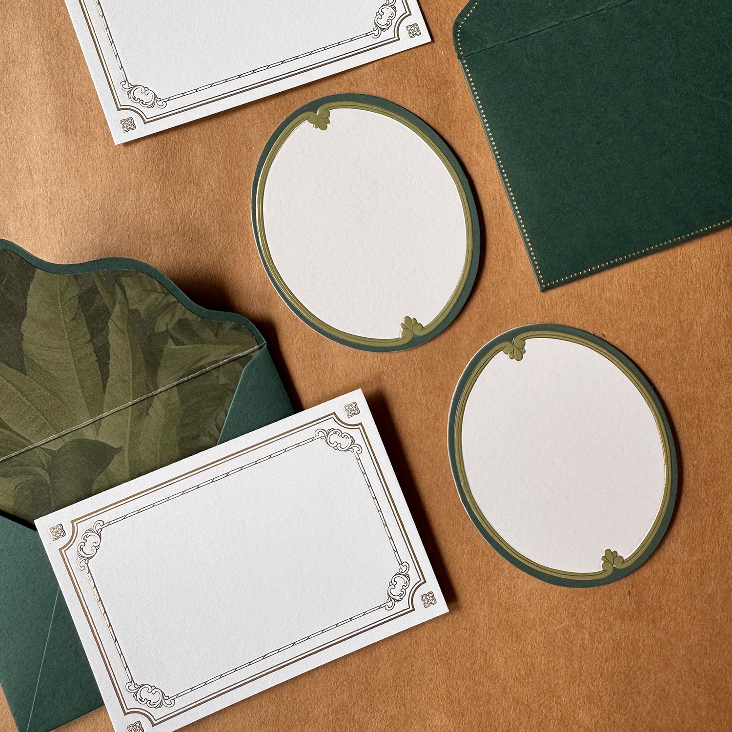 Emerald and Gold Stationery Set