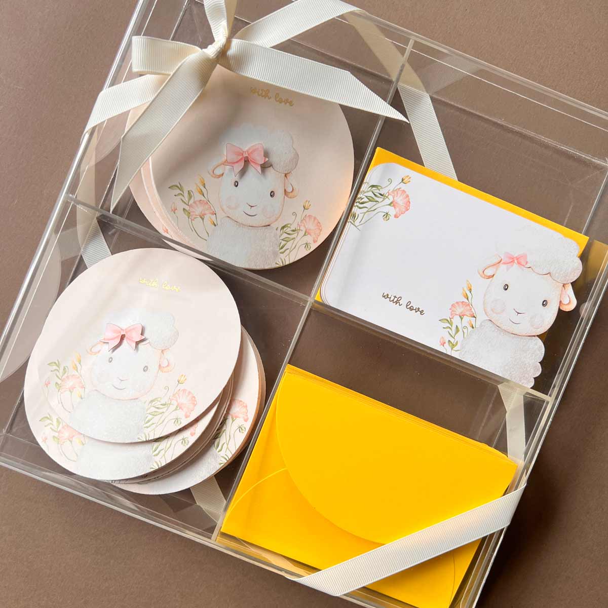 Sheep and Floral Stationery Set