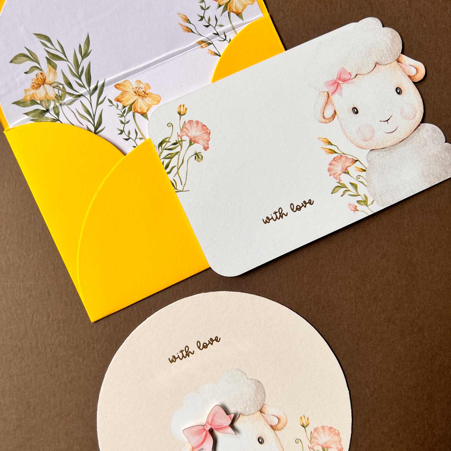Sheep and Floral Stationery Set