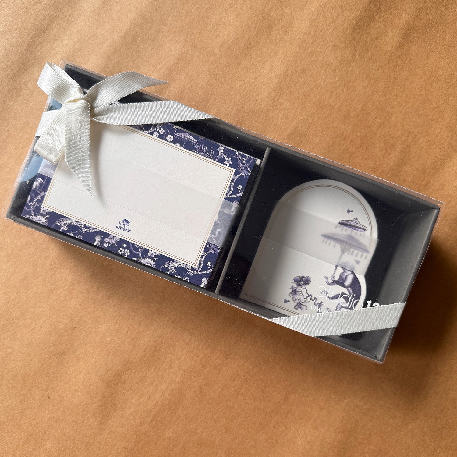 Navy Toile Stationery Set