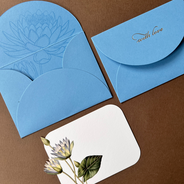 Blue Lotus Laser cut Stationery