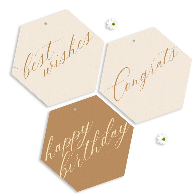Hexagon Gift Tags - Set of 12