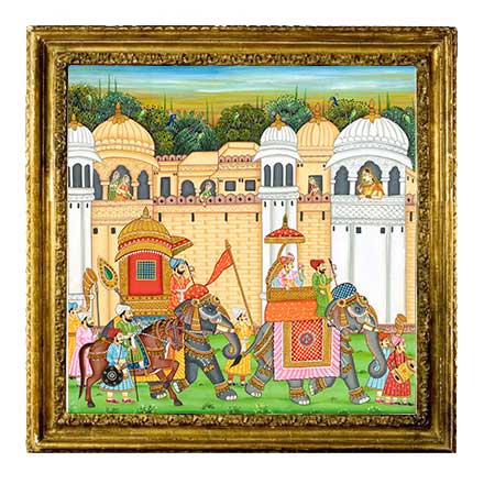 Miniature Rajasthani Painting : Krutika & Akshay