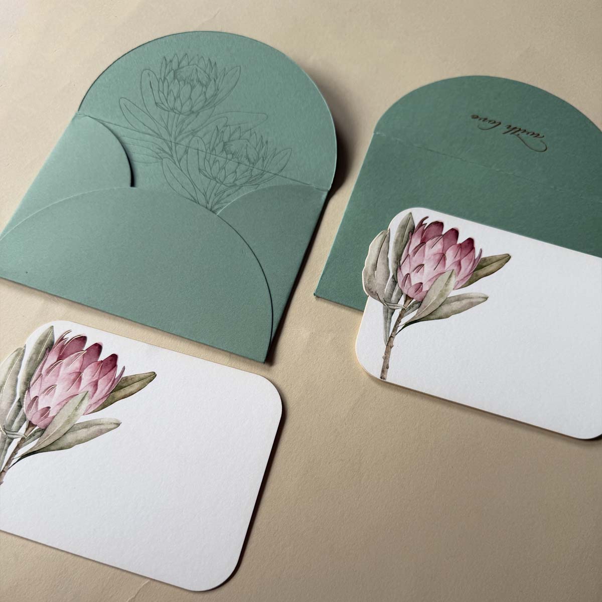 Protea Floral Stationery