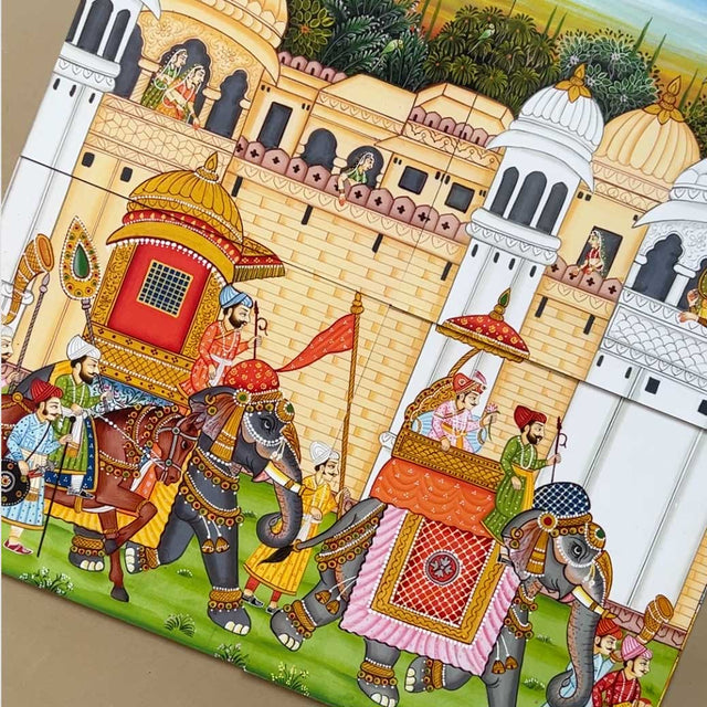 Miniature Rajasthani Painting : Krutika & Akshay