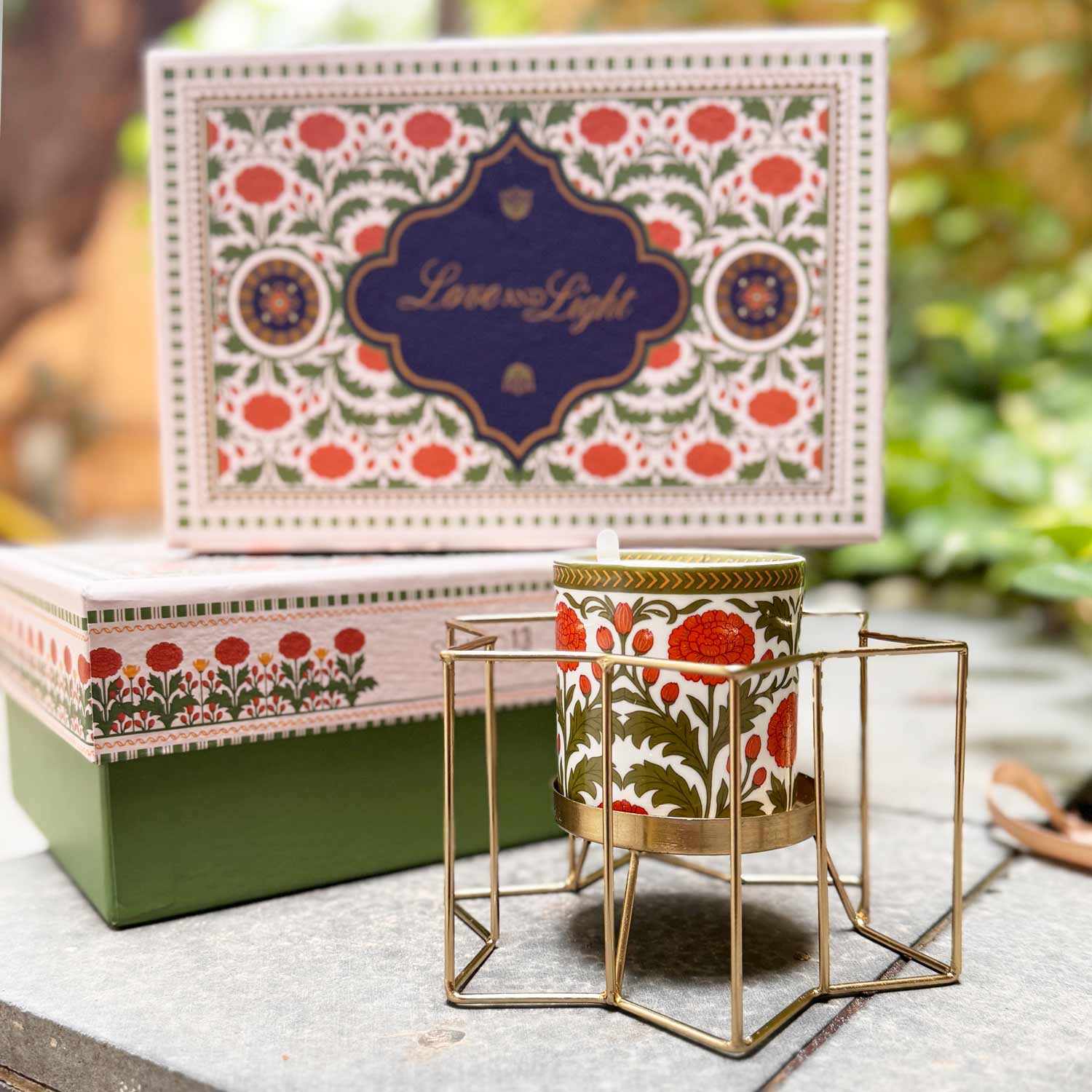 Marigold Candle and Stand Gift Box