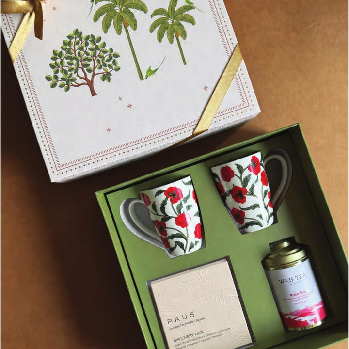 Mugs, Tea & Incense corporate Diwali gift box by Studio13