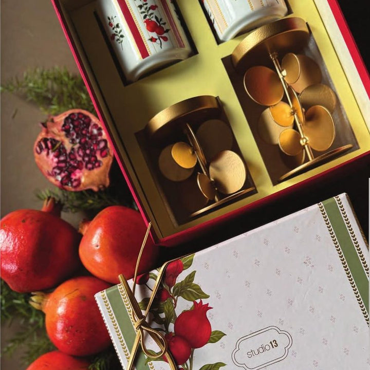 Anaar Double Candle Stand corporate Diwali gift box by Studio13