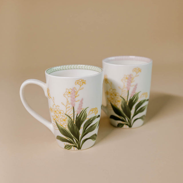 Vintage Garden Coffee Mugs - Set of 2